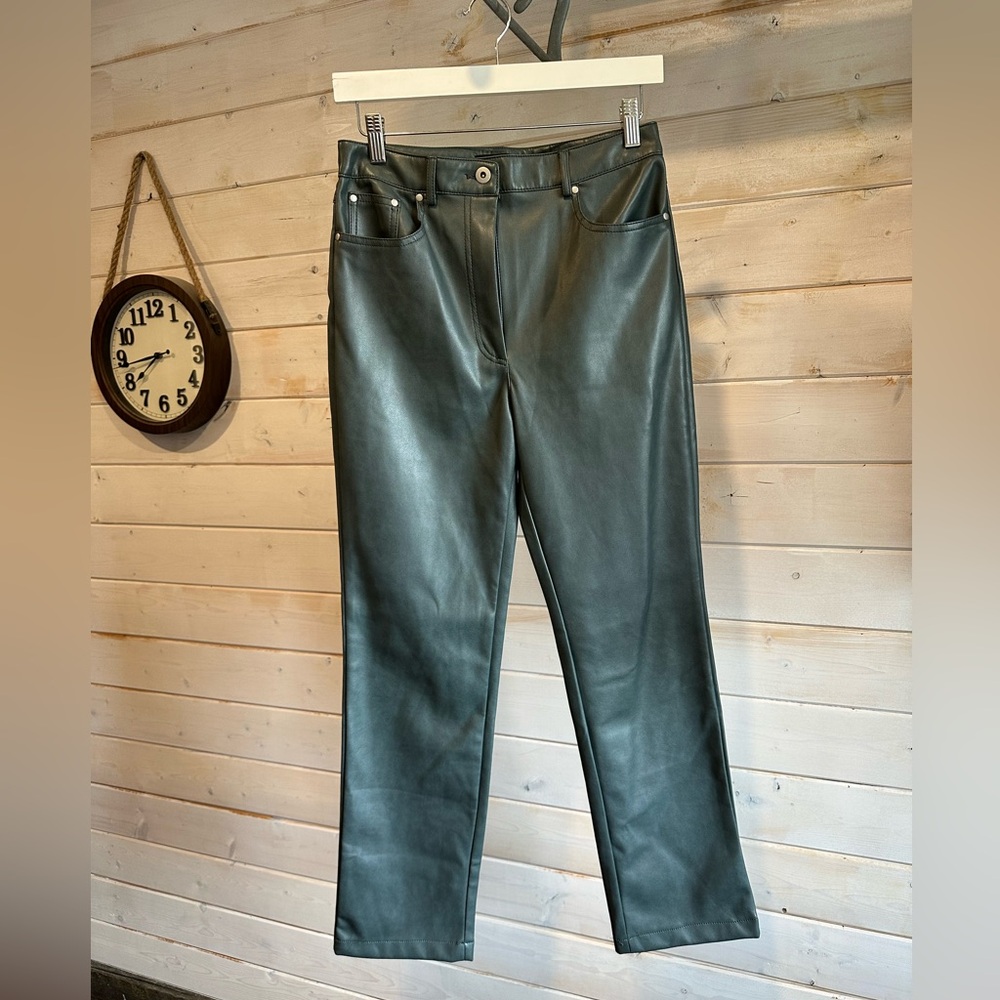 7 for all mankind | Faux Leather Straight Leg Pants